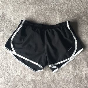 Black Nike DRI-FIT running shorts w white trim (P)